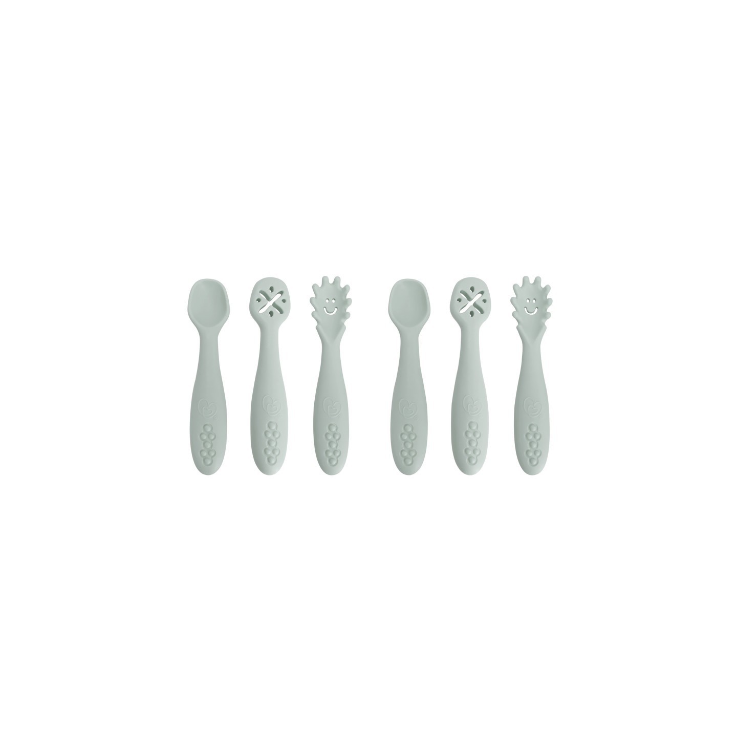 Dreambaby® Silicone Scoop, Mash & Twist 3-Piece Cutlery Set, Seafoam, 2 Sets