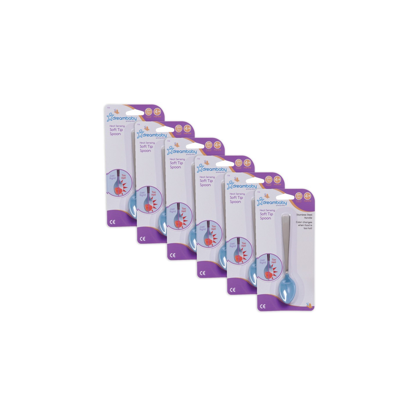 Dreambaby® Color Changing Heat Sensing Soft Tip Spoon, Pack of 6