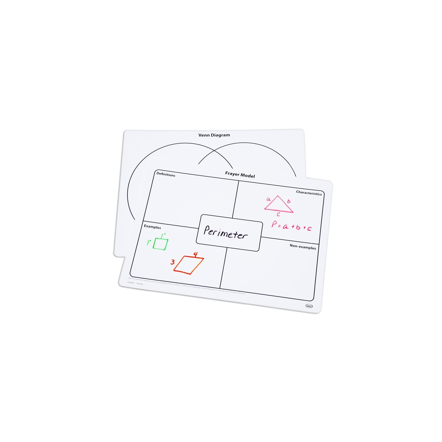 Didax® Frayer Model & Venn Diagram Write-On/Wipe-Off Mats, Set of 10