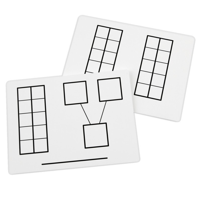 Didax® Write-On/Wipe-Off Ten-Frame Mats, Set of 10