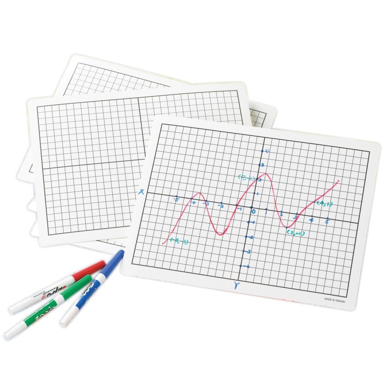 Didax® Write-On/Wipe-Off Coordinate Mats, Set of 10