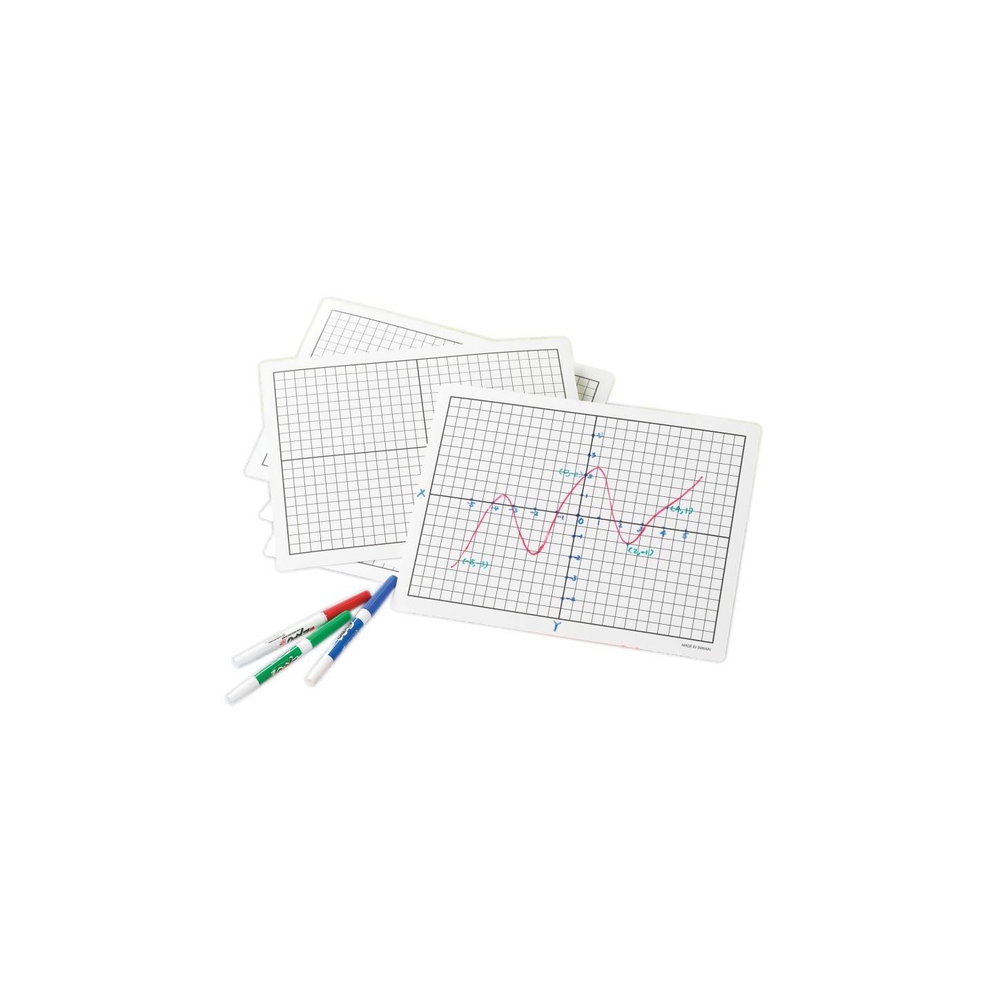 Didax® Write-On/Wipe-Off Coordinate Mats, Set of 10