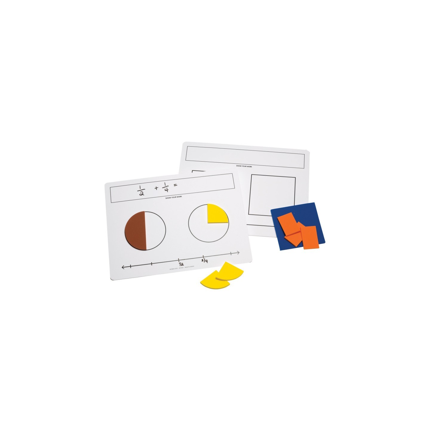 Didax® Write-On/Wipe-Off Fraction Mats, Set of 10