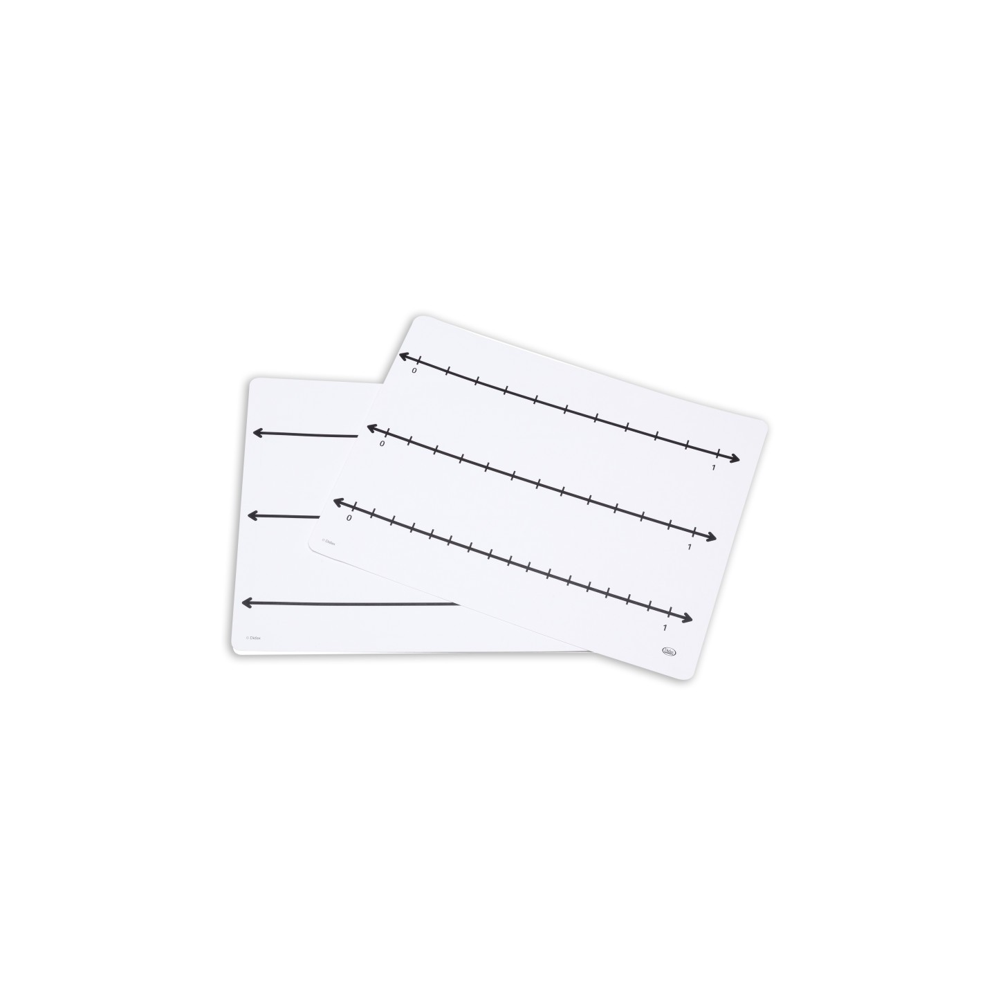Didax® Write-On/Wipe-Off Fraction Number Line Mat, 9"W x 12"L, Pack of 10