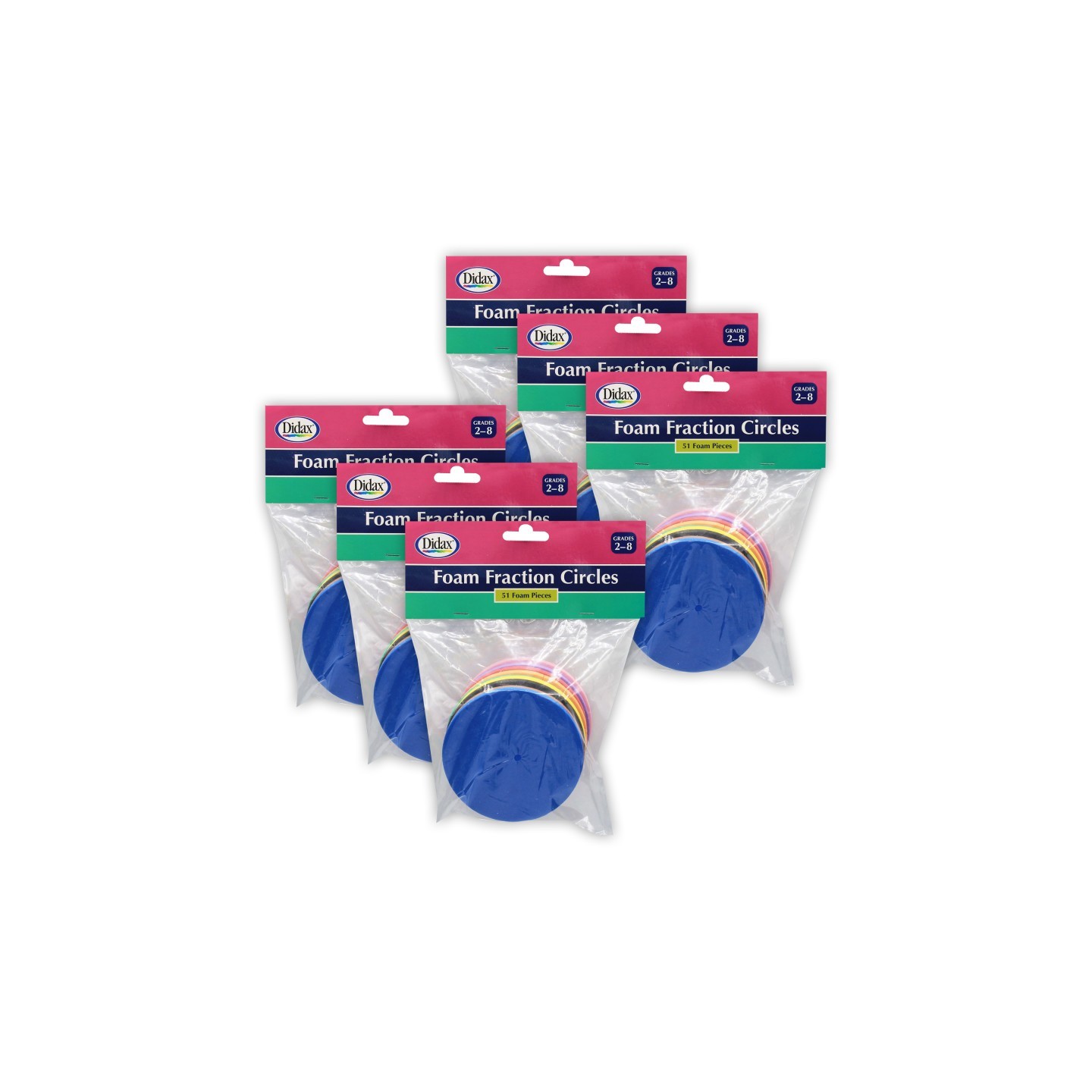 Didax® Easyshapes Foam Fraction Circles, 51 Pieces Per Set, 6 Sets