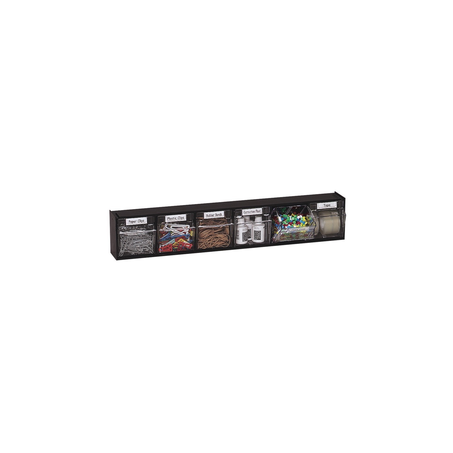 Deflecto® Tilt Bin® Interlocking Storage Bins, 6-Bin Unit, Black