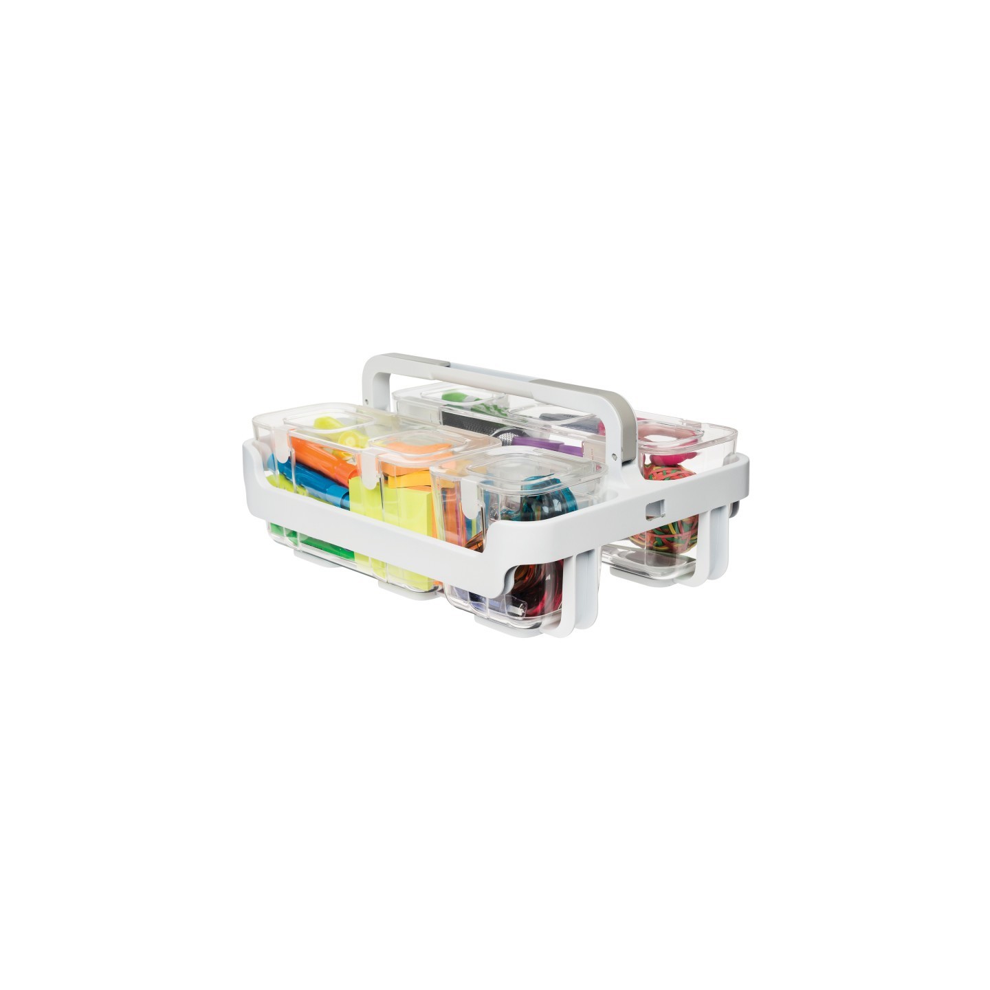 Deflecto® Stackable Caddy Organizer with 3 Containers