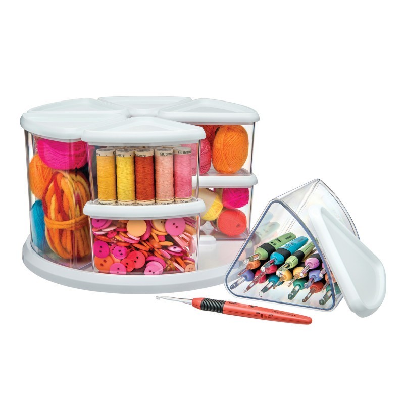 Deflecto® Carousel Rotating Organizer, 9-Bin, White