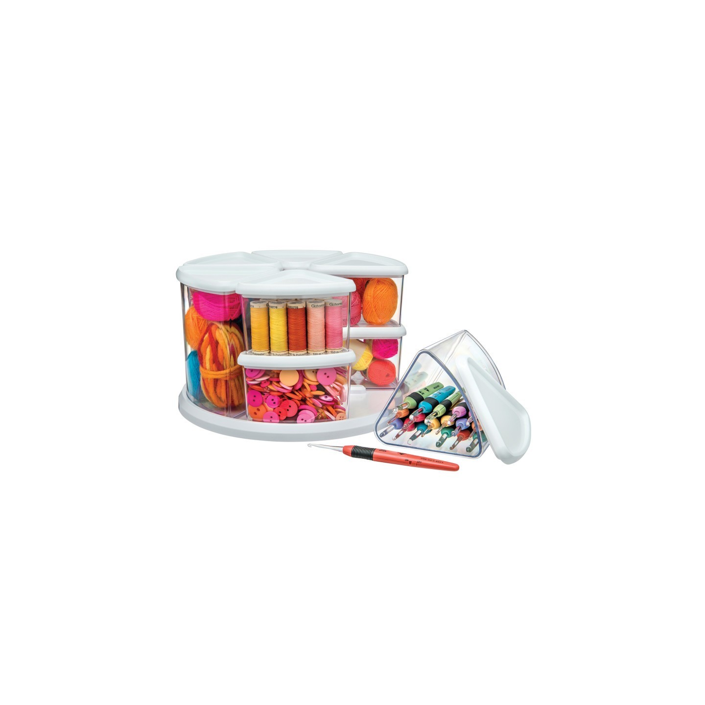 Deflecto® Carousel Rotating Organizer, 9-Bin, White