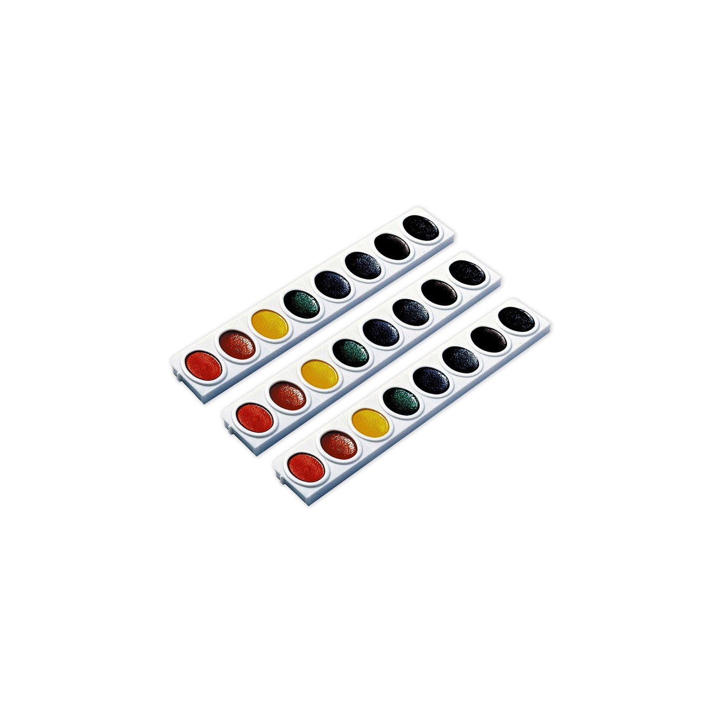 Prang® Watercolors, Oval Pan Refill Tray, 8 Colors Per Tray, 3 Trays