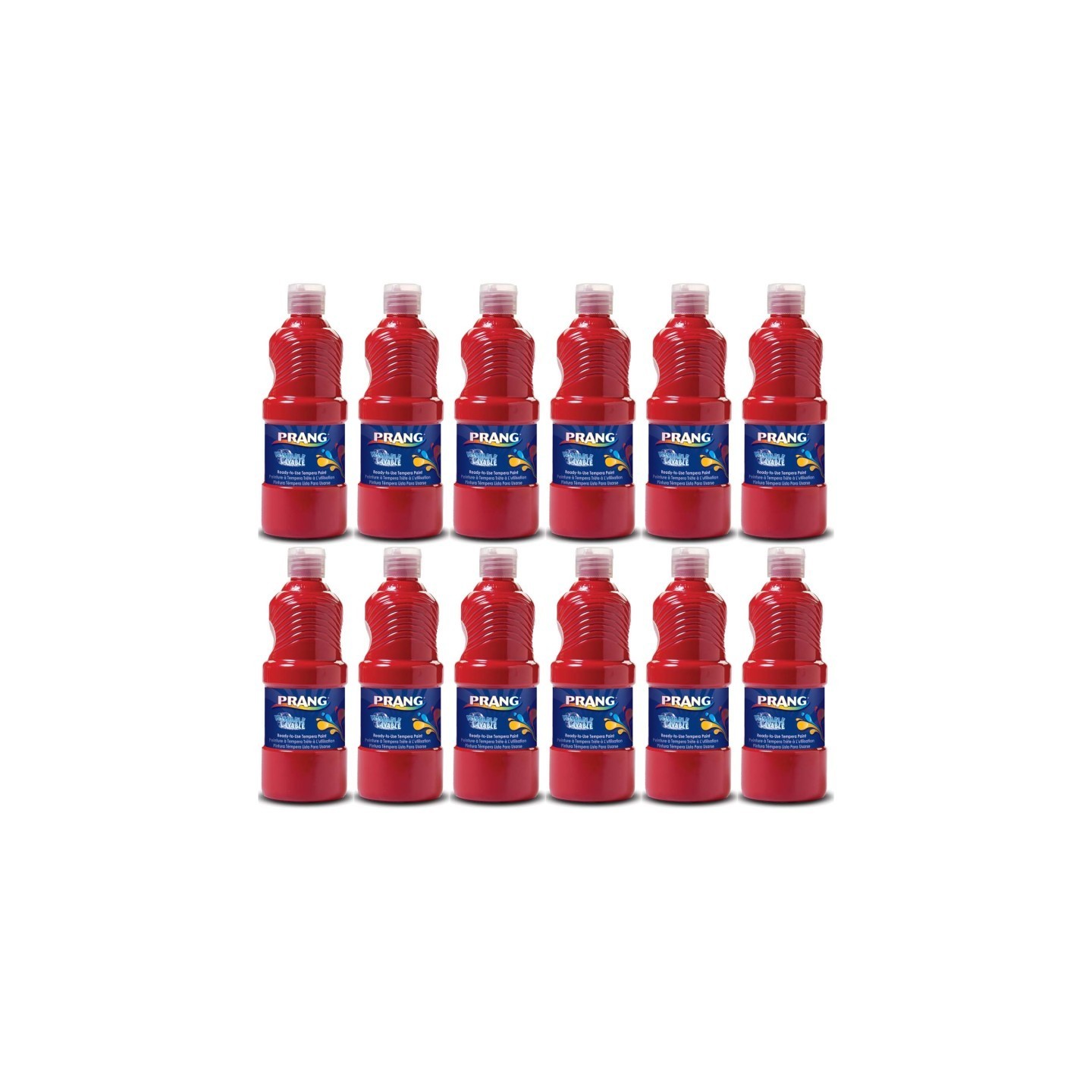 Prang® Washable Tempera Paint, Red, 16 oz, Pack of 6