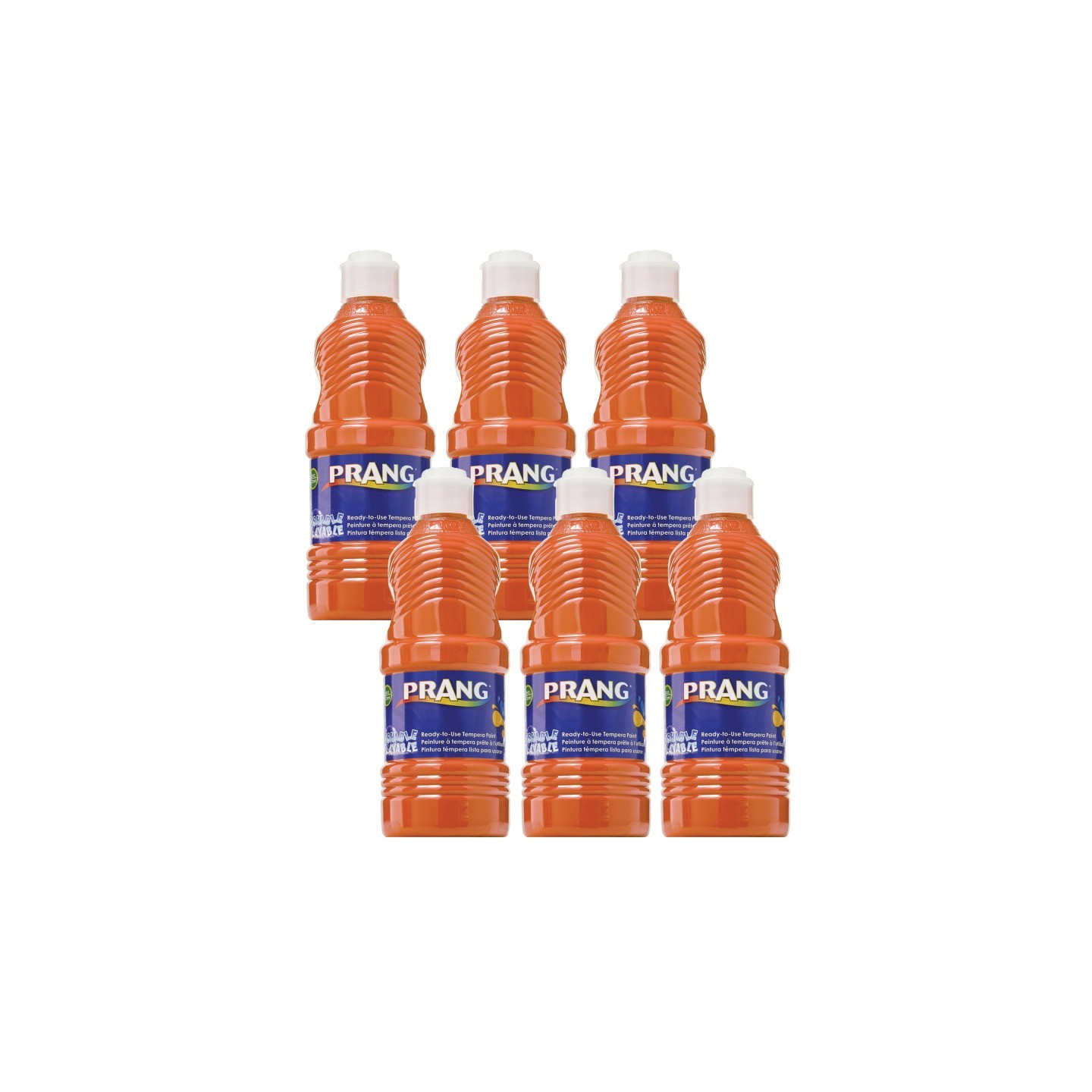 Prang® Washable Tempera Paint, Orange, 16 oz, Pack of 6