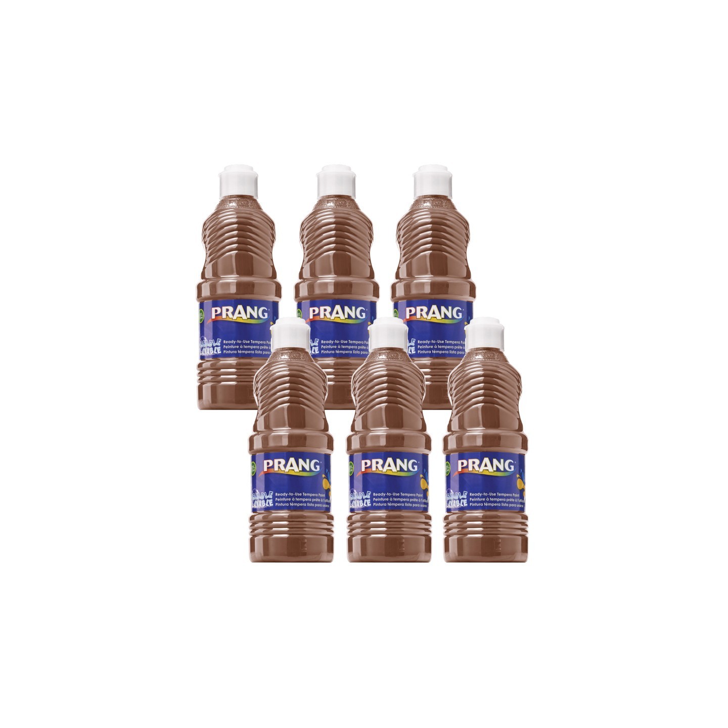 Prang® Washable Tempera Paint, Brown, 16 oz, Pack of 6