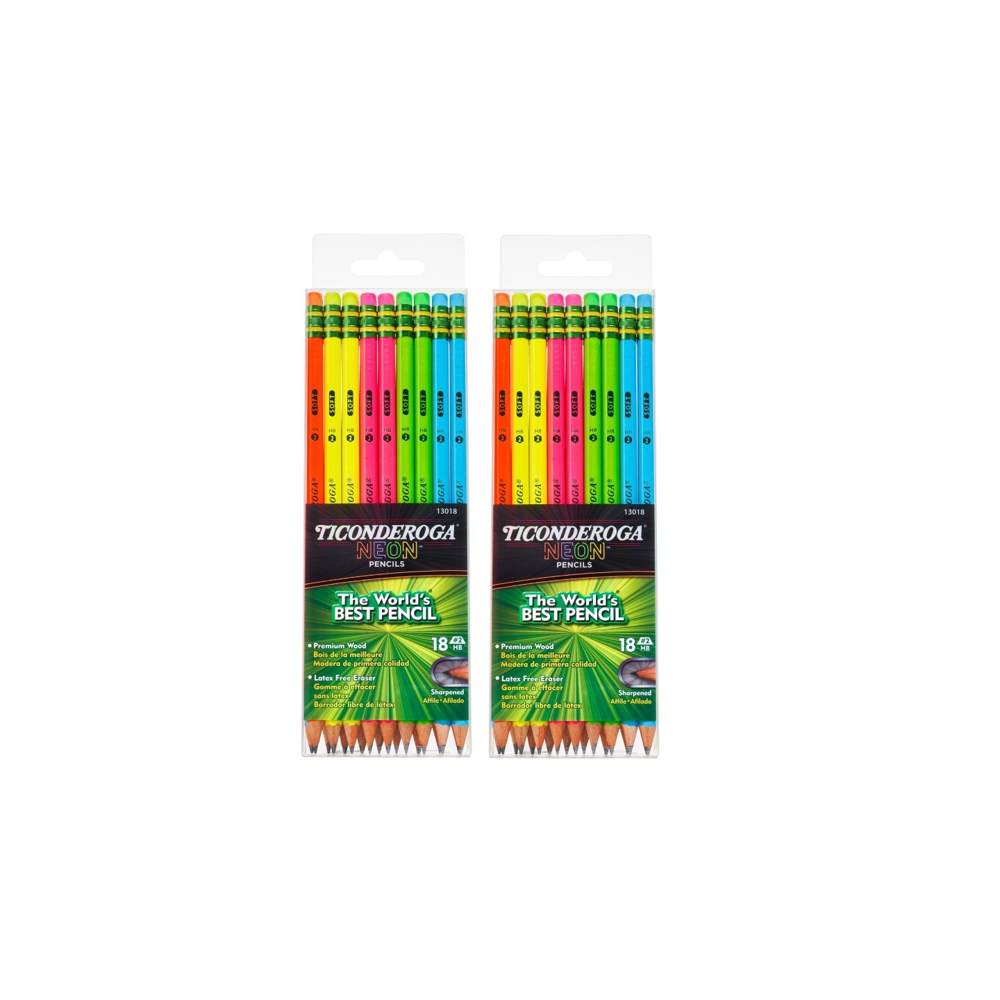 Ticonderoga® Neon Pencil, 18 Per Pack, 2 Packs