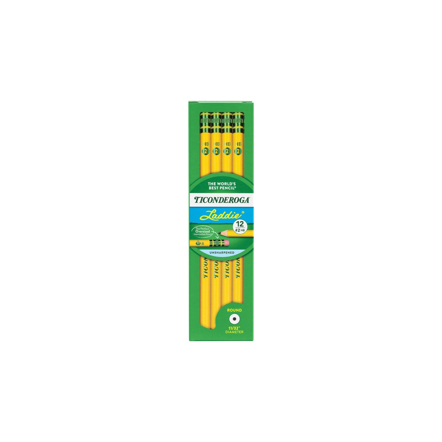 Ticonderoga® Laddie® Wood-Cased Pencils, #2 HB Soft, Yellow, 12 Ct