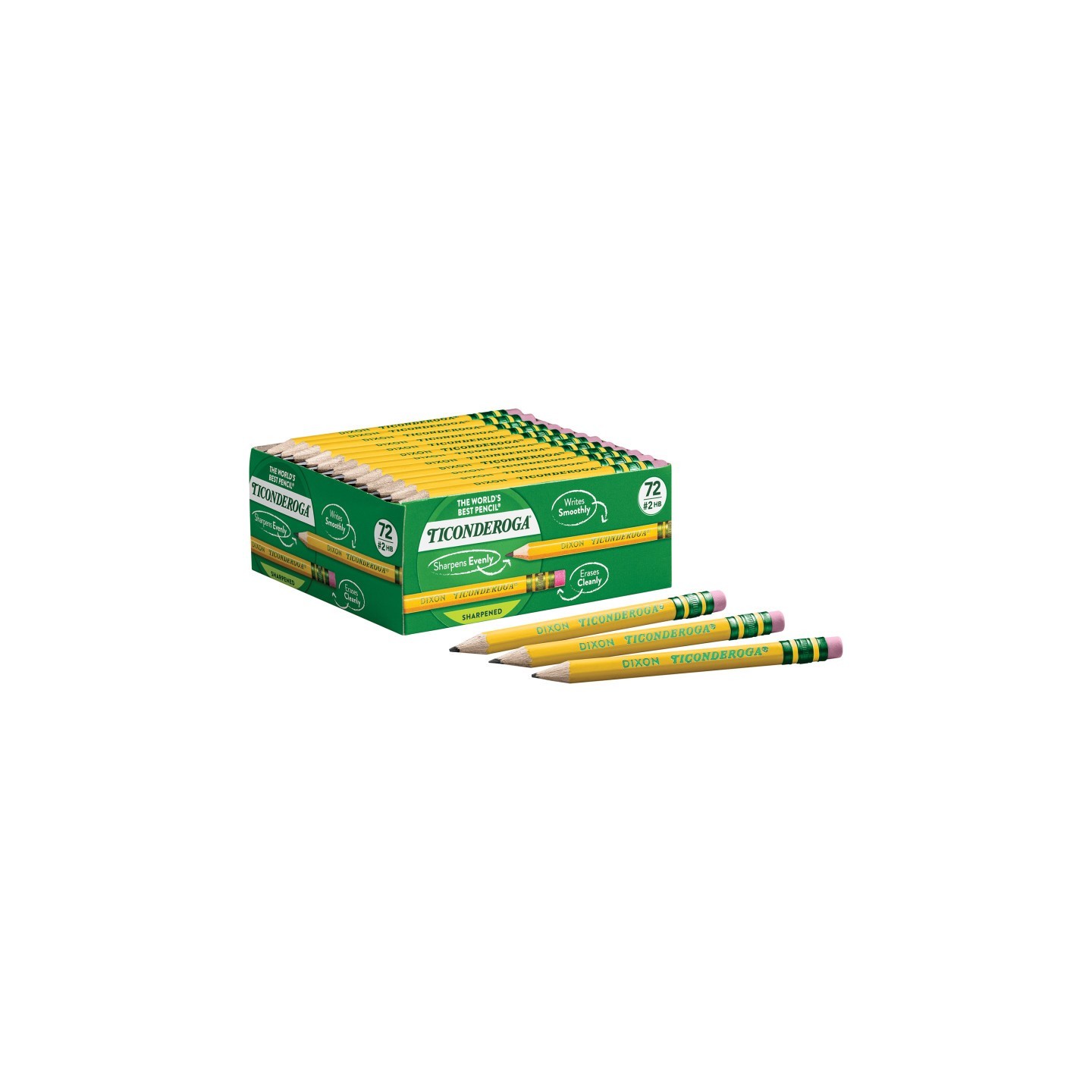 Ticonderoga® Golf Pencils with Eraser, Box of 72
