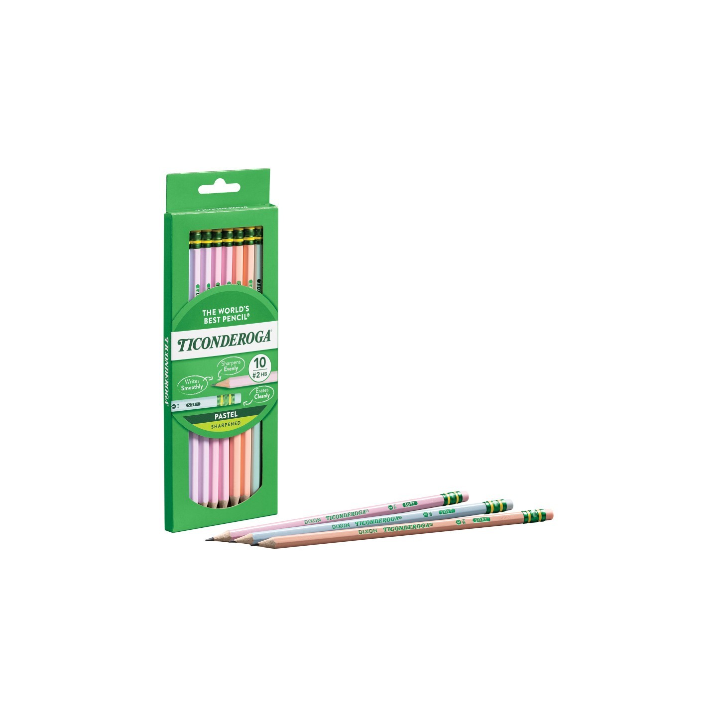 Ticonderoga® #2 Pastel Pencils, 5 Assorted Colors, 10 Count