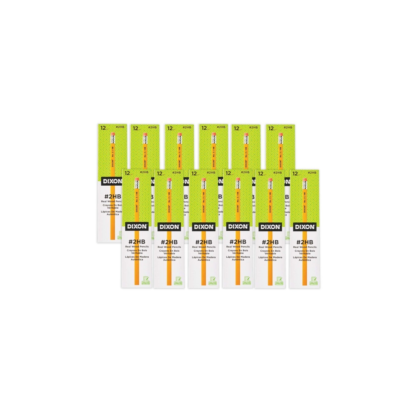 Dixon® No. 2 Pencils, Yellow, 12 Per Box, 12 Boxes