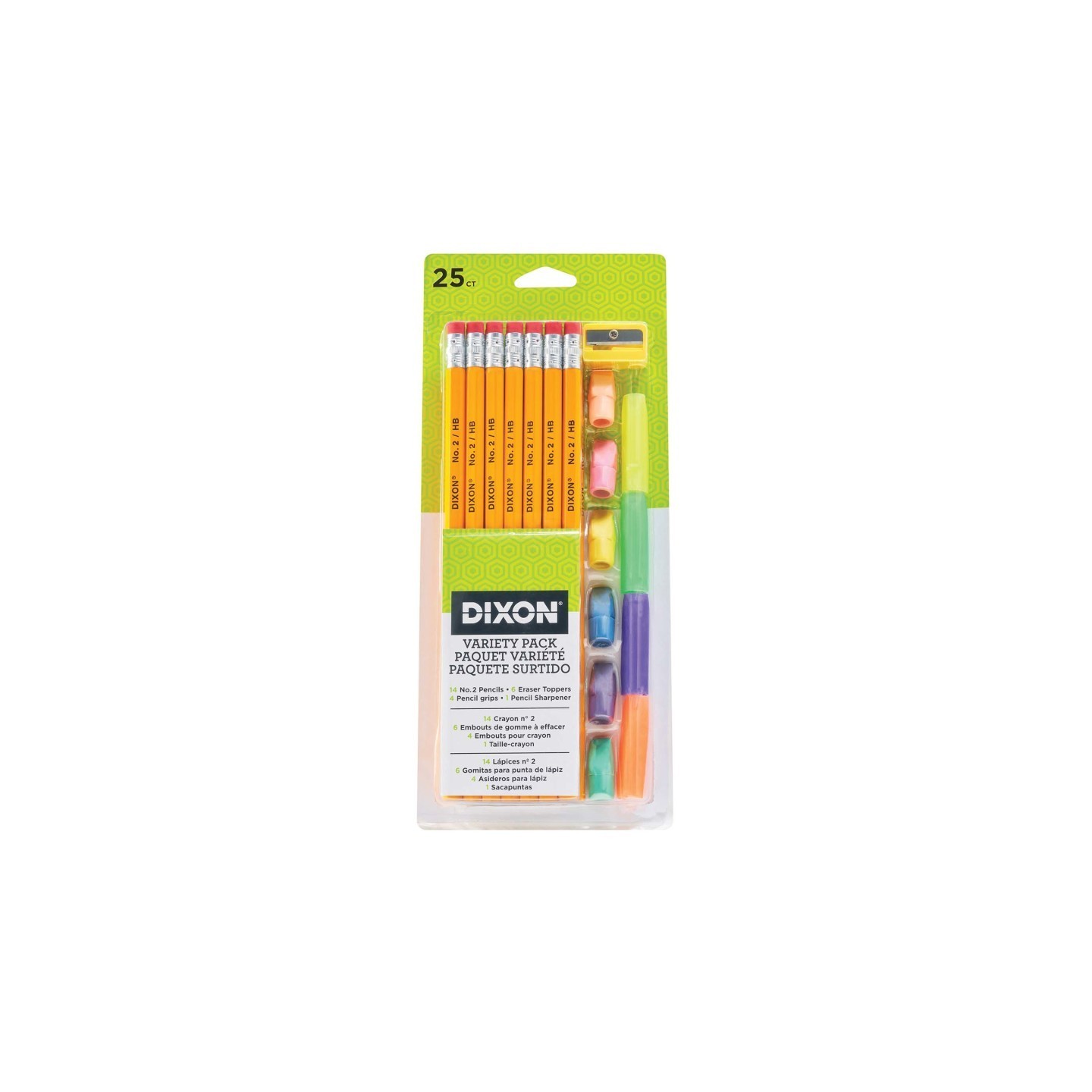 Dixon® Variety Pack, #2 Pencils, Erasers, Pencil Grips