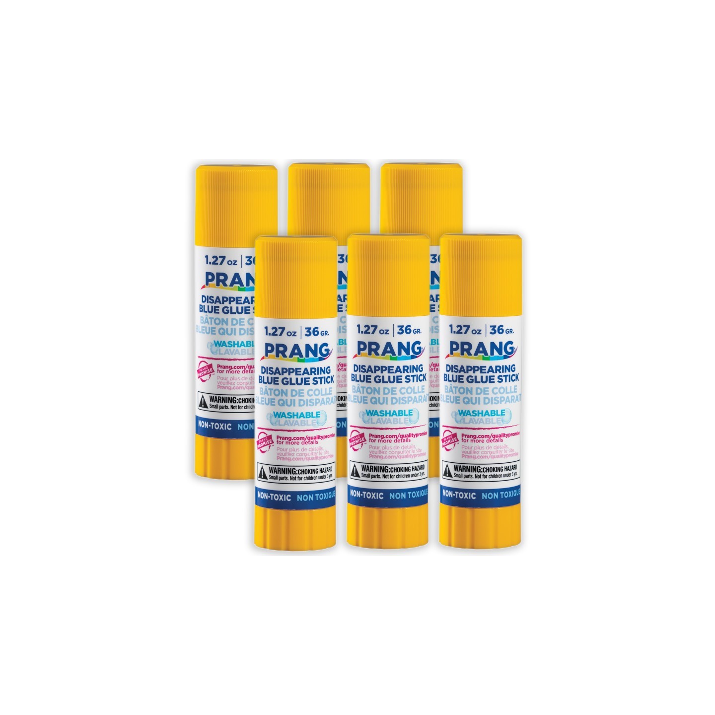 Prang® Washable Glue Stick, Blue, 1.27 Oz, Pack of 6