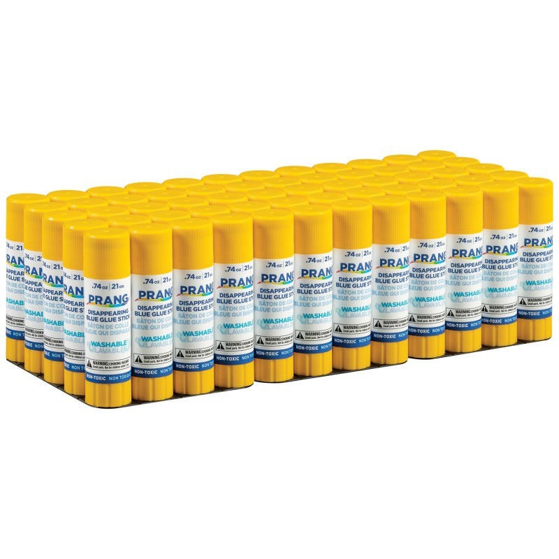 Prang® Disappearing Blue Glue Sticks, Washable, .74oz, 60 Count