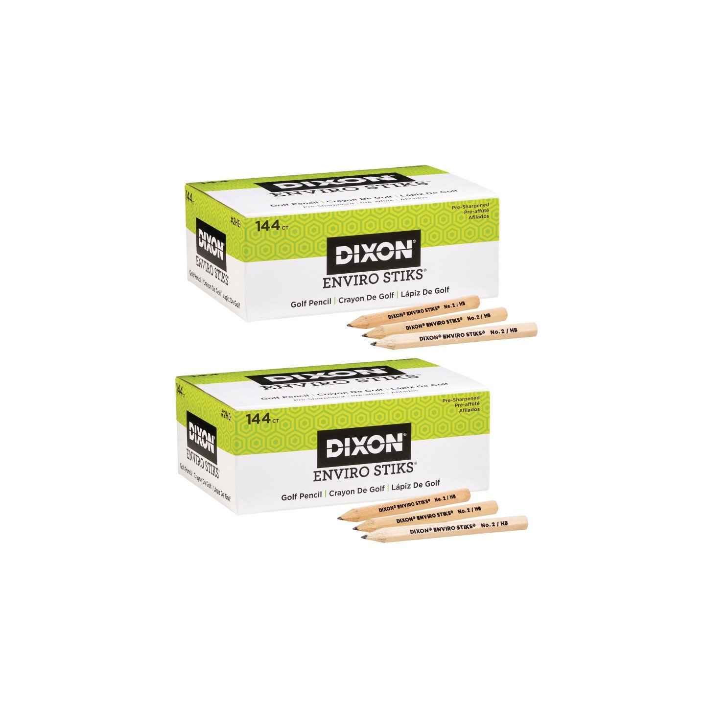 Dixon® EnviroStiks Golf Pencils, 144 Per Pack, 2 Packs