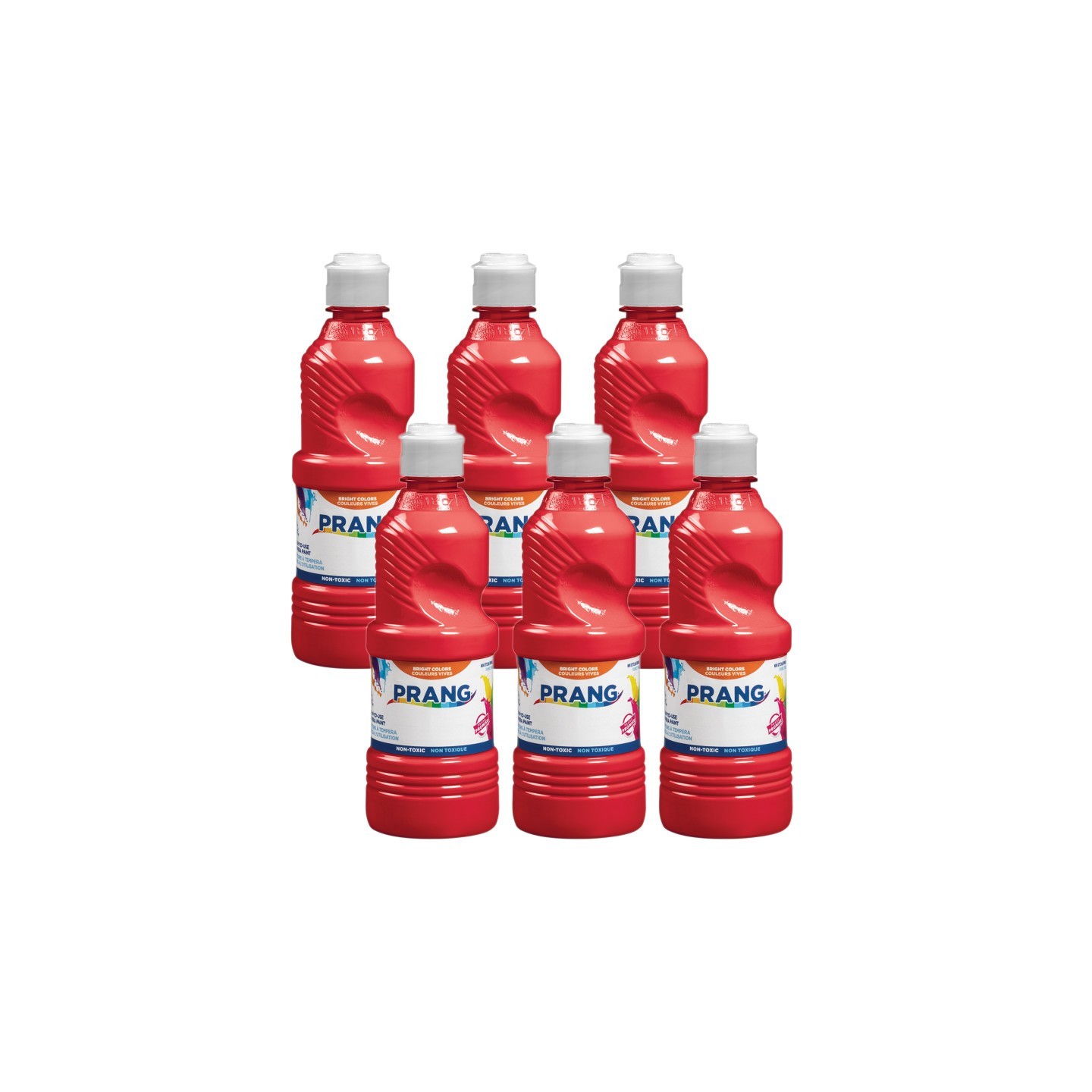 Prang® Ready-to-Use Tempera Paint, Red, 16 oz, Pack of 6