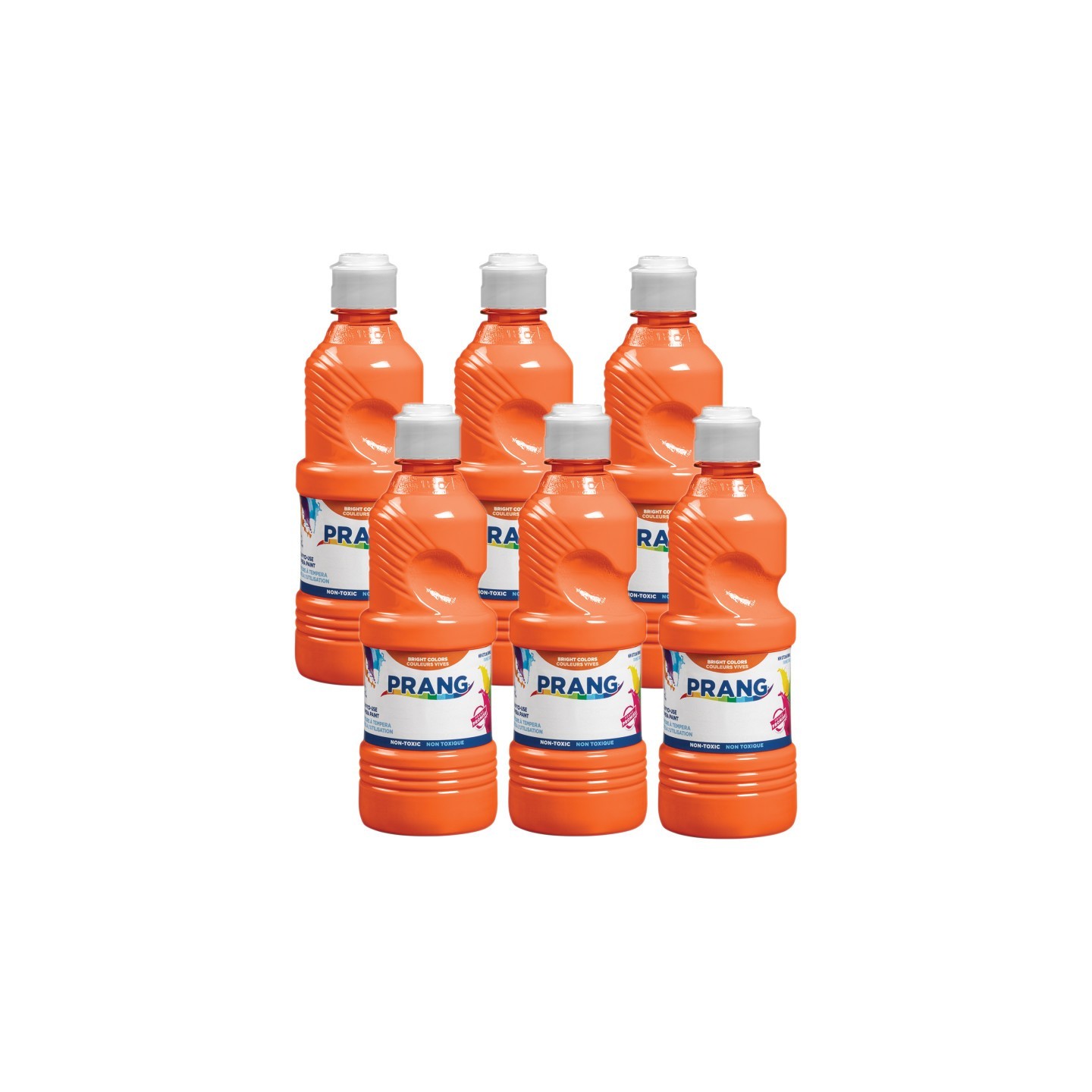 Prang® Ready-to-Use Tempera Paint, Orange, 16 oz, Pack of 6