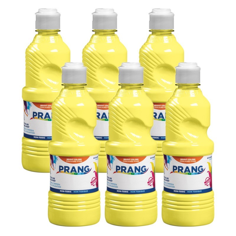 Prang® Ready-to-Use Tempera Paint, Yellow, 16 oz, Pack of 6