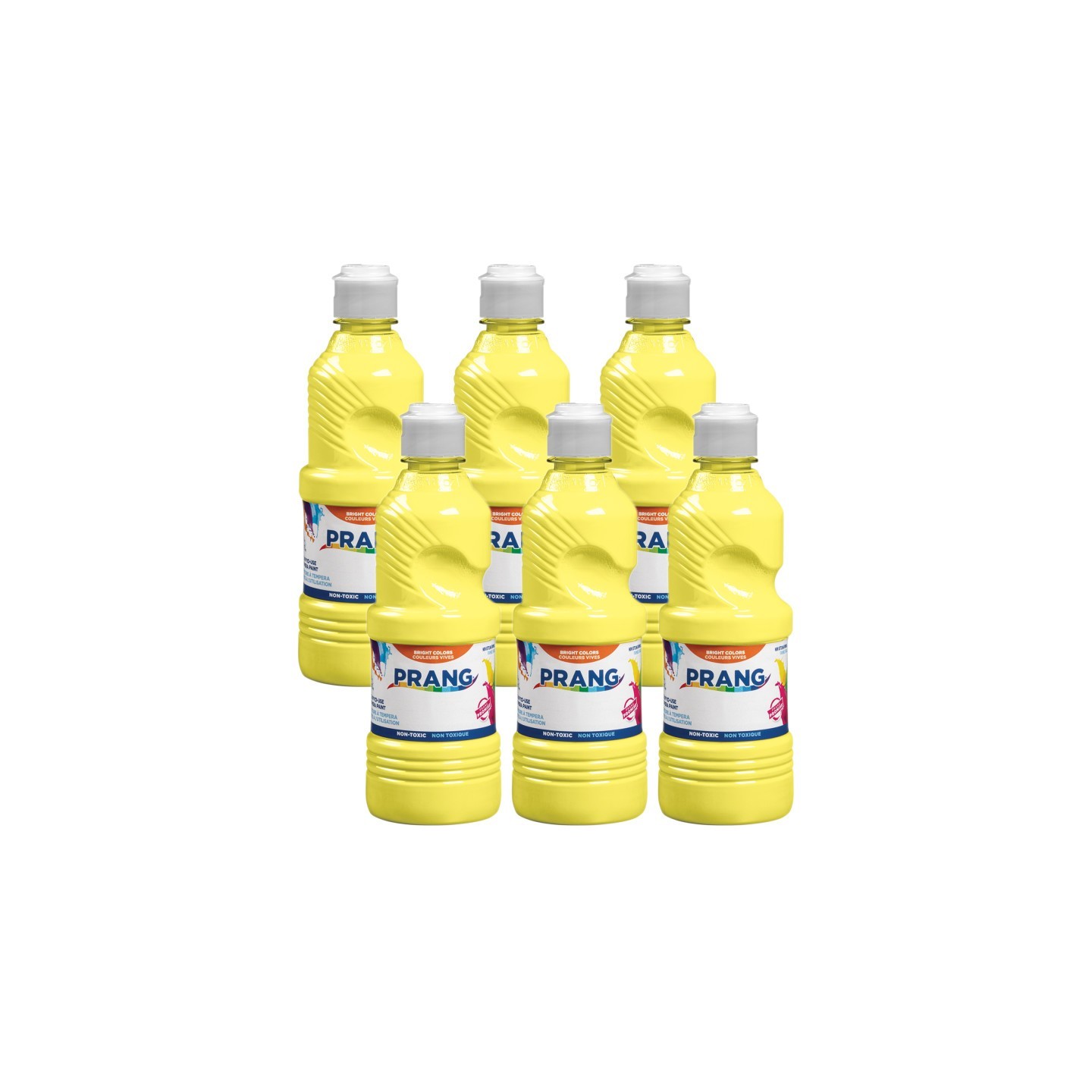 Prang® Ready-to-Use Tempera Paint, Yellow, 16 oz, Pack of 6