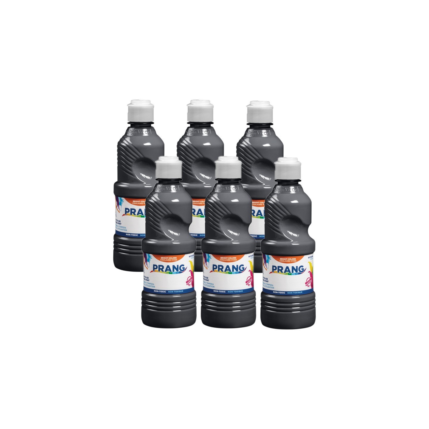 Prang® Ready-to-Use Tempera Paint, Black, 16 oz, Pack of 6
