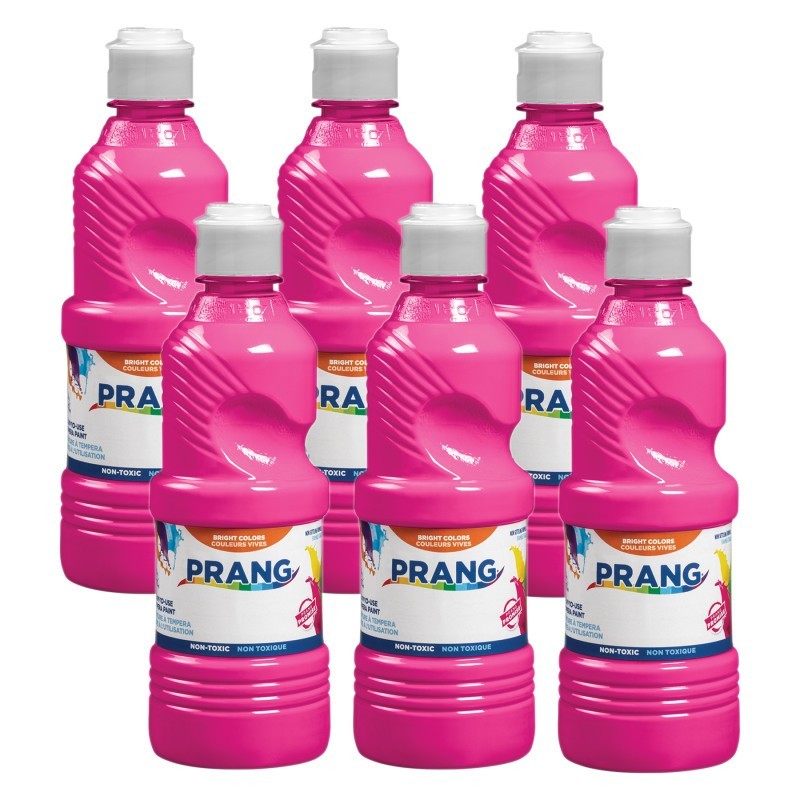 Prang® Ready-to-Use Tempera Paint, Magenta, 16 oz, Pack of 6