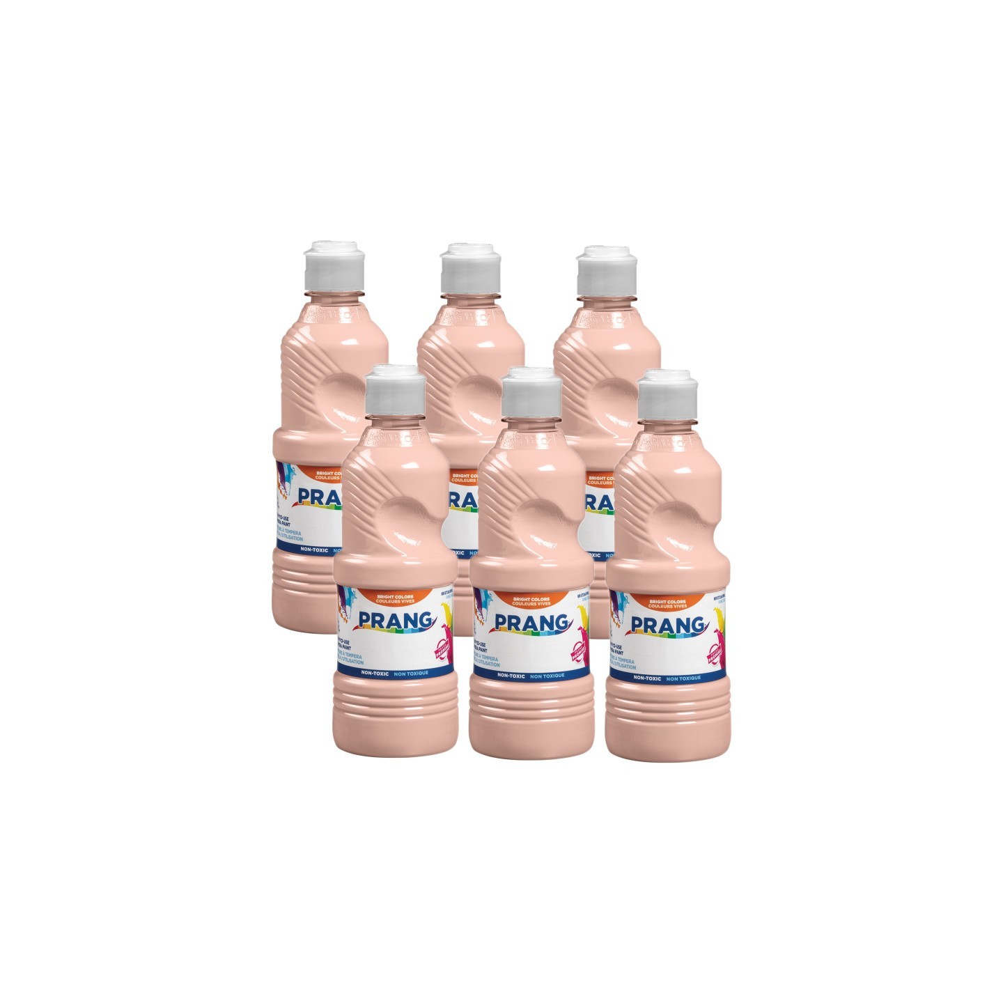 Prang® Ready-to-Use Tempera Paint, Peach, 16 oz, Pack of 6