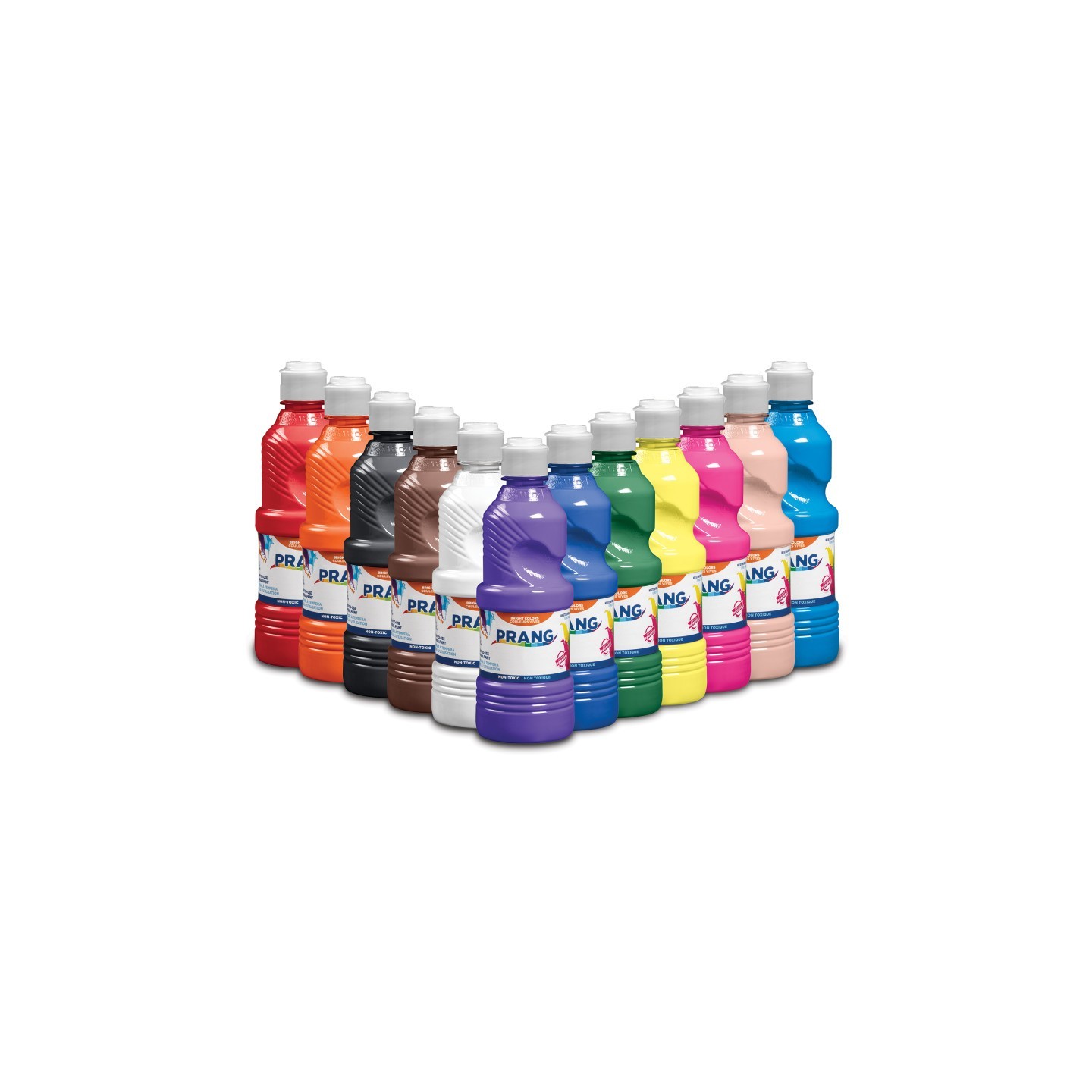 Prang® Tempera Paint Set, Assorted Colors, 16 oz Bottles, Set of 12