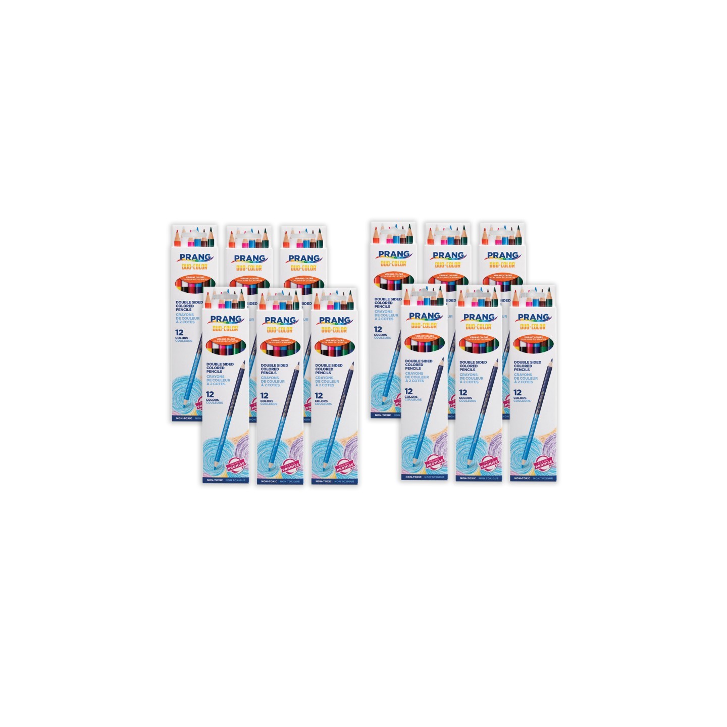Prang® Duo Colored Pencils, 12 Color Set, 12 Sets