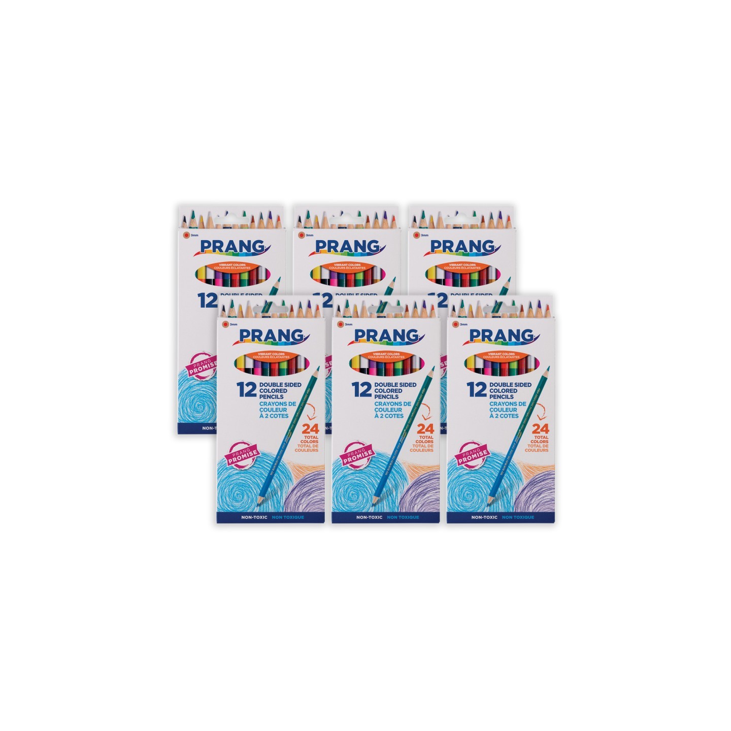 Prang® Duo Colored Pencils, 24 Color Set, 6 Sets