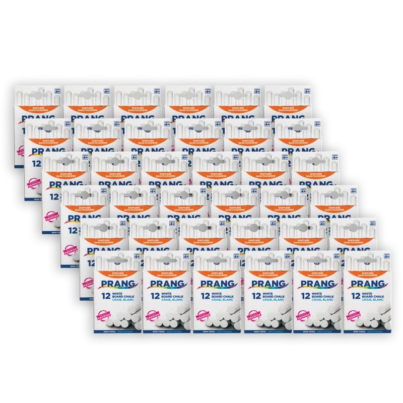 Prang® Hygieia® Dustless Board Chalk, White, 12 Per Pack, 36 Packs