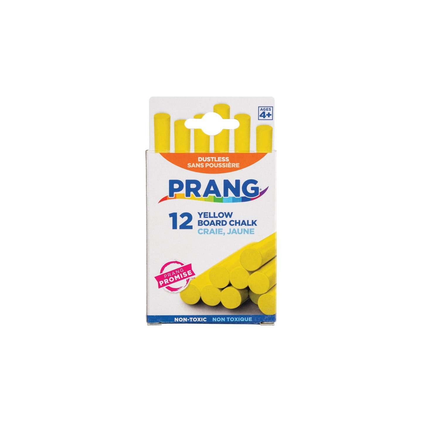 Prang® Hygieia® Dustless Board Chalk, Yellow, 12 Pieces