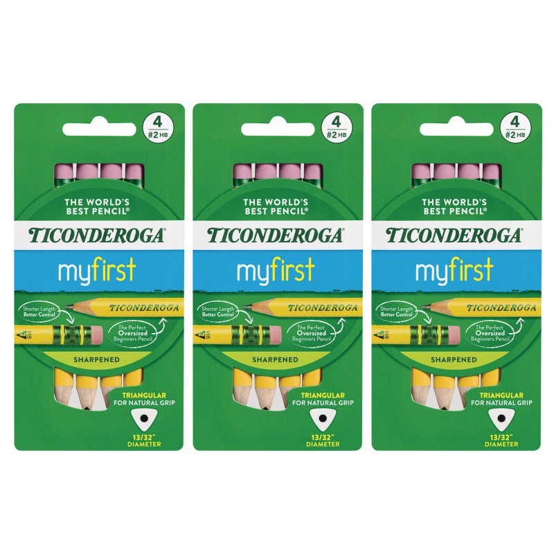 Ticonderoga® My First® Short Pencils, 4 Per Pack, 3 Packs