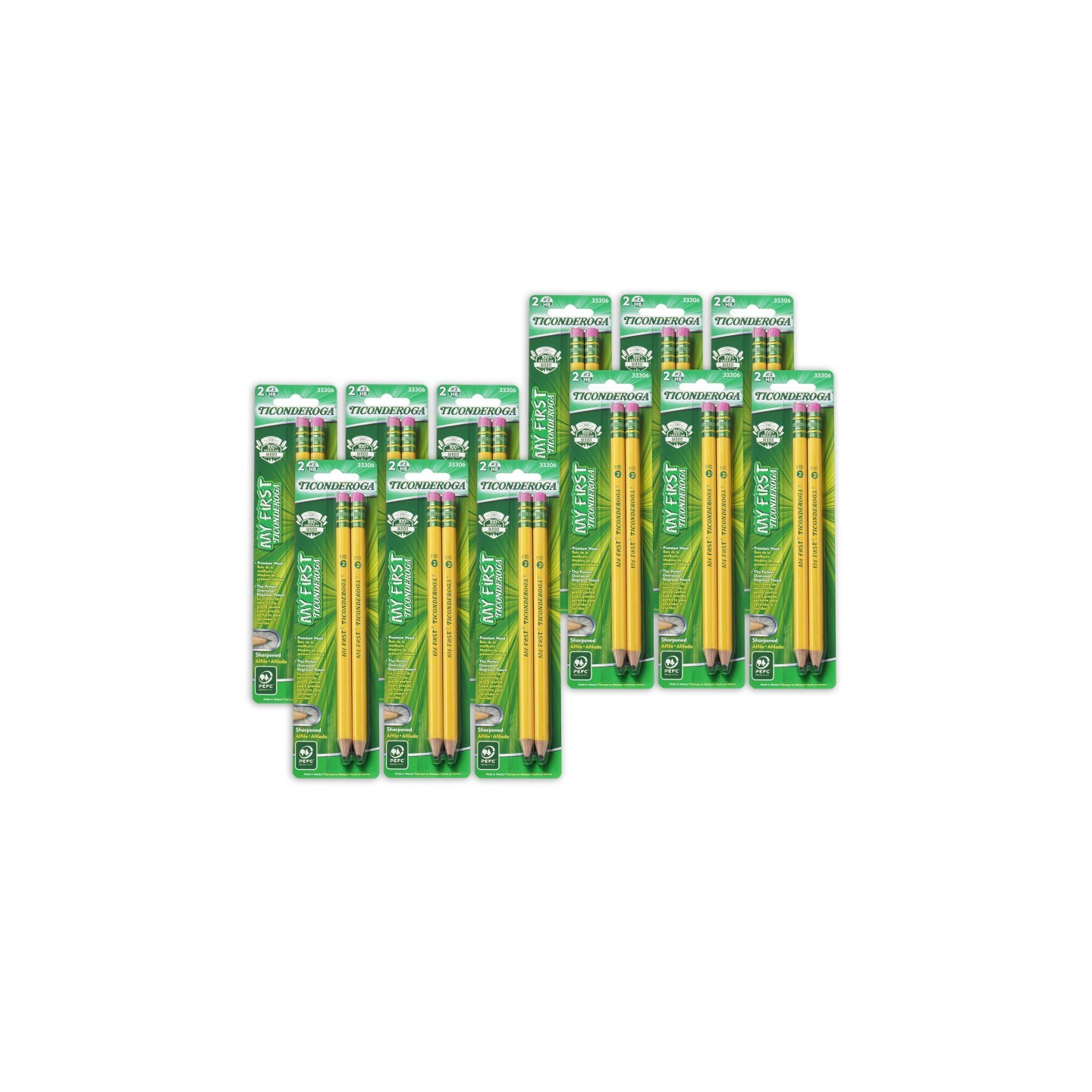 Ticonderoga® My First Pencils, Sharpened, 2 Per Pack, 12 Packs