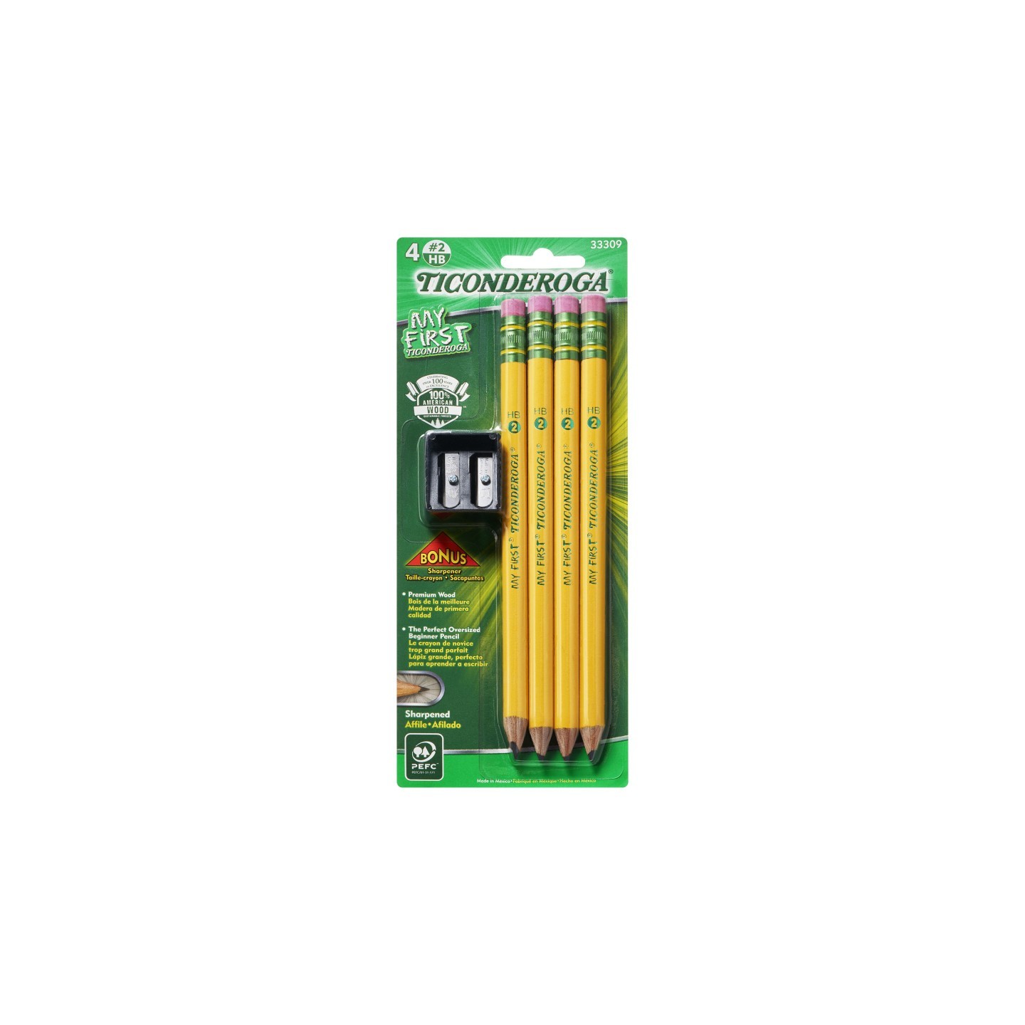 Ticonderoga® My First Pencils, Sharpened, Pack of 4