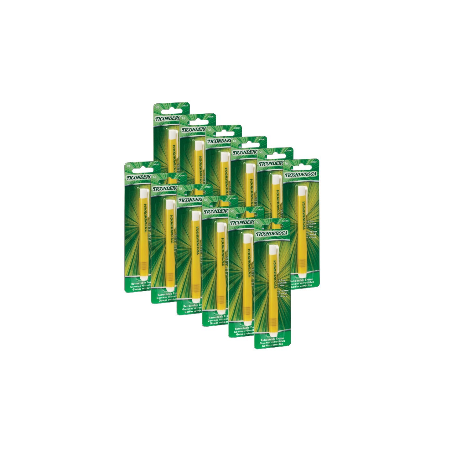 Ticonderoga® Retractable White Eraser, Pack of 12