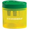 Ticonderoga® Two Hole Pencil Sharpener, Green/Yellow, 1 Count