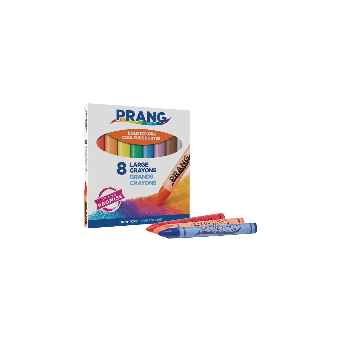 Prang® Crayons, Large, Lift Lid Box, 8 Colors