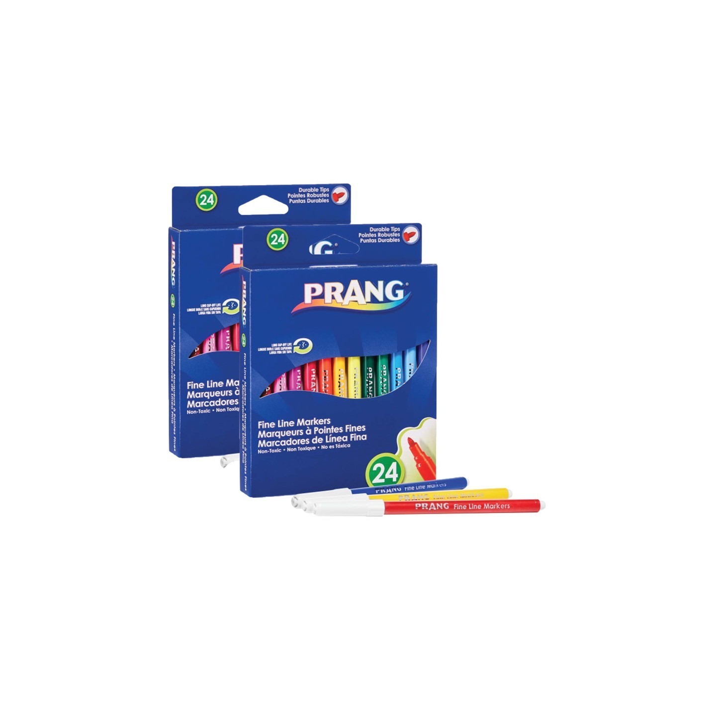 Prang® Classic Art Markers, Fine Line, 24 Colors Per Pack, 2 Packs