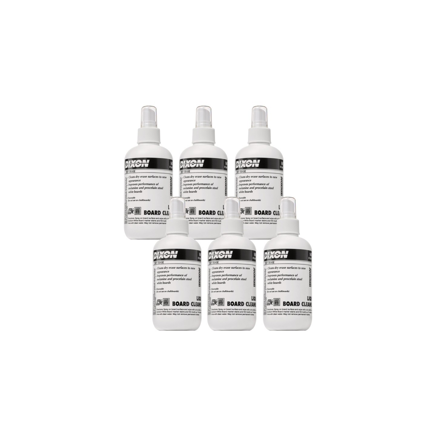 Dixon® Dry Erase Board Cleaner, Spray Bottle, 8 oz., Pack of 6