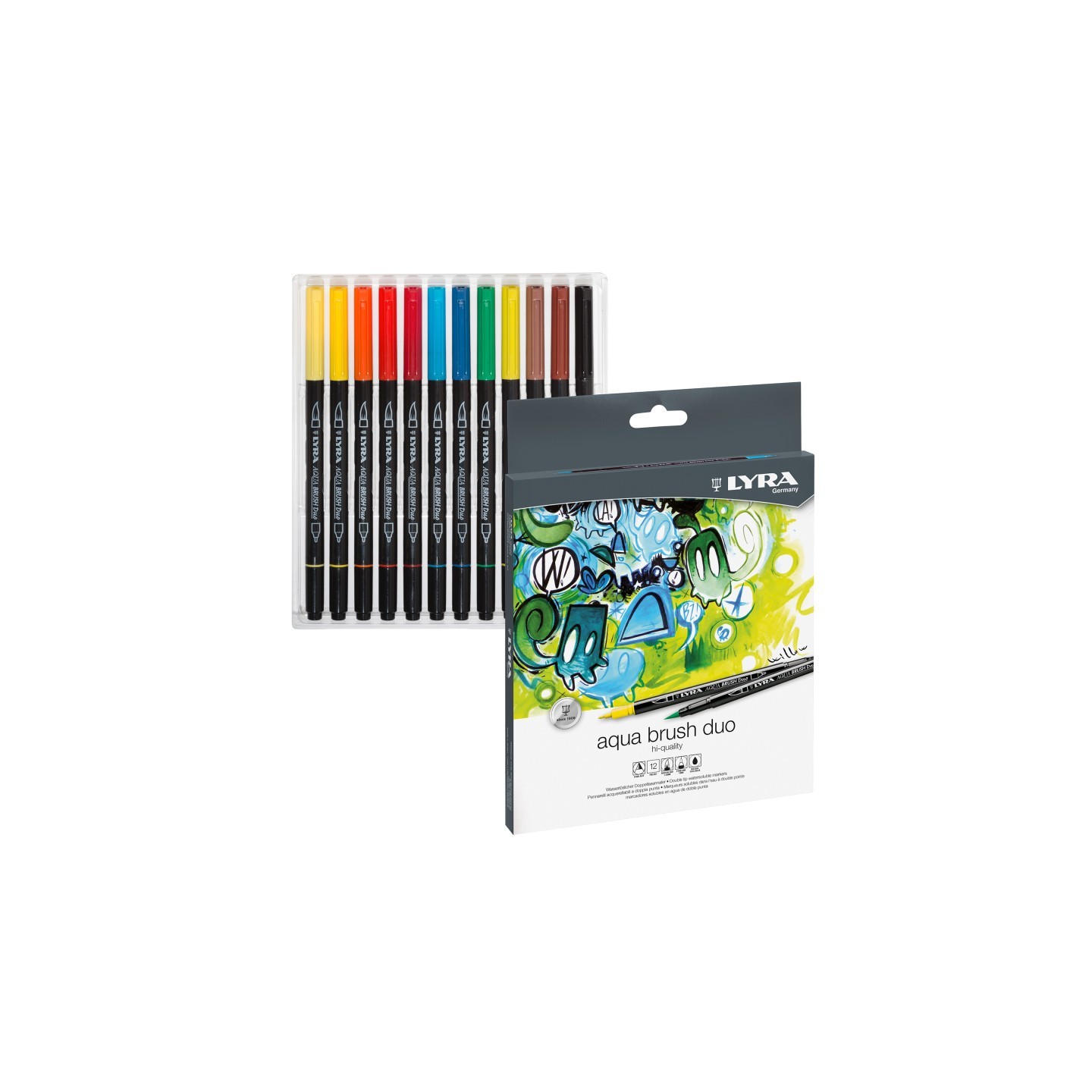 Lyra® Aqua Brush Duo Art Markers, 12 Colors