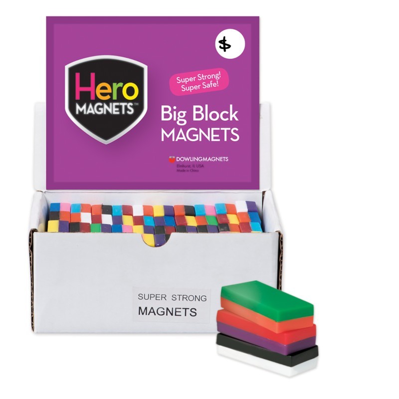 Dowling Magnets® Hero Magnets™ Block Magnets, Display Box of 40