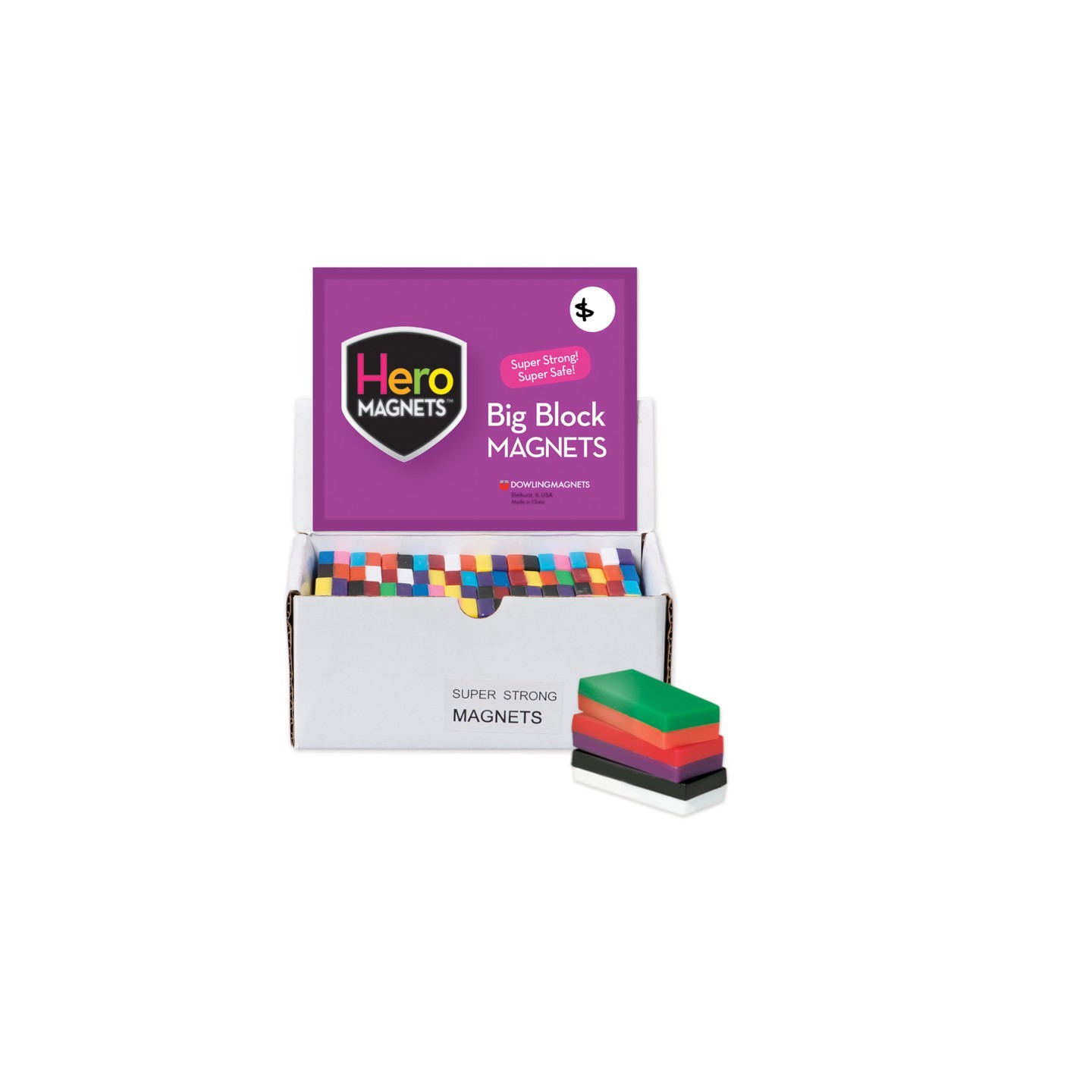 Dowling Magnets® Hero Magnets™ Block Magnets, Display Box of 40