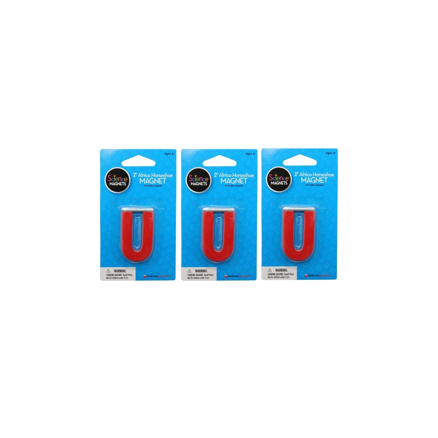 Dowling Magnets® 2" Alnico Horseshoe Magnet, Pack of 3